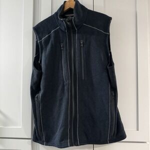 Kuhl Mens XL Navy Blue Interceptr Vest Full Zip‎ Fleece Outdoor Hiking Pockets
